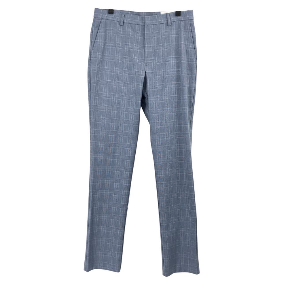 Tommy Hilfiger TH Flex Men's 30x32 Blue Plaid Dress Pants Stretch NWT